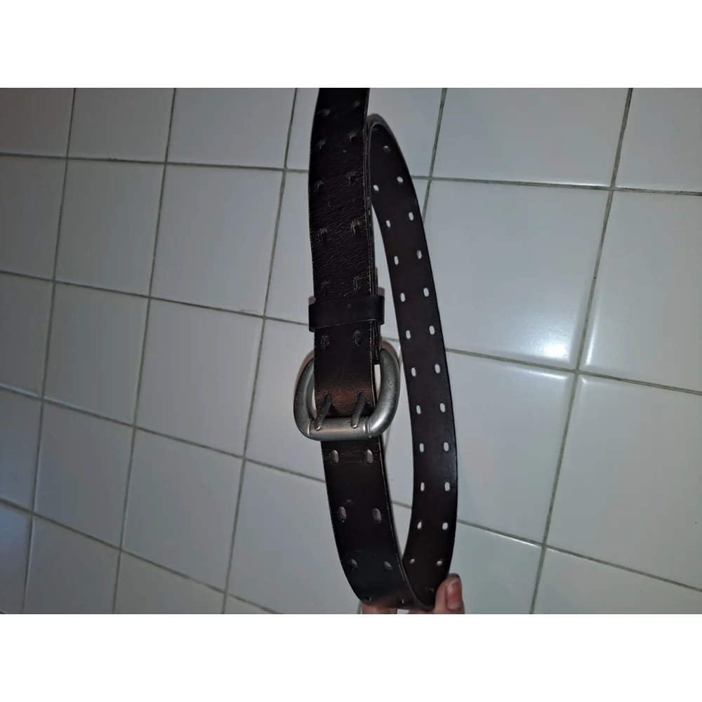 Dark brown leather belt adjustable travel men’s summer party winter casual sport
